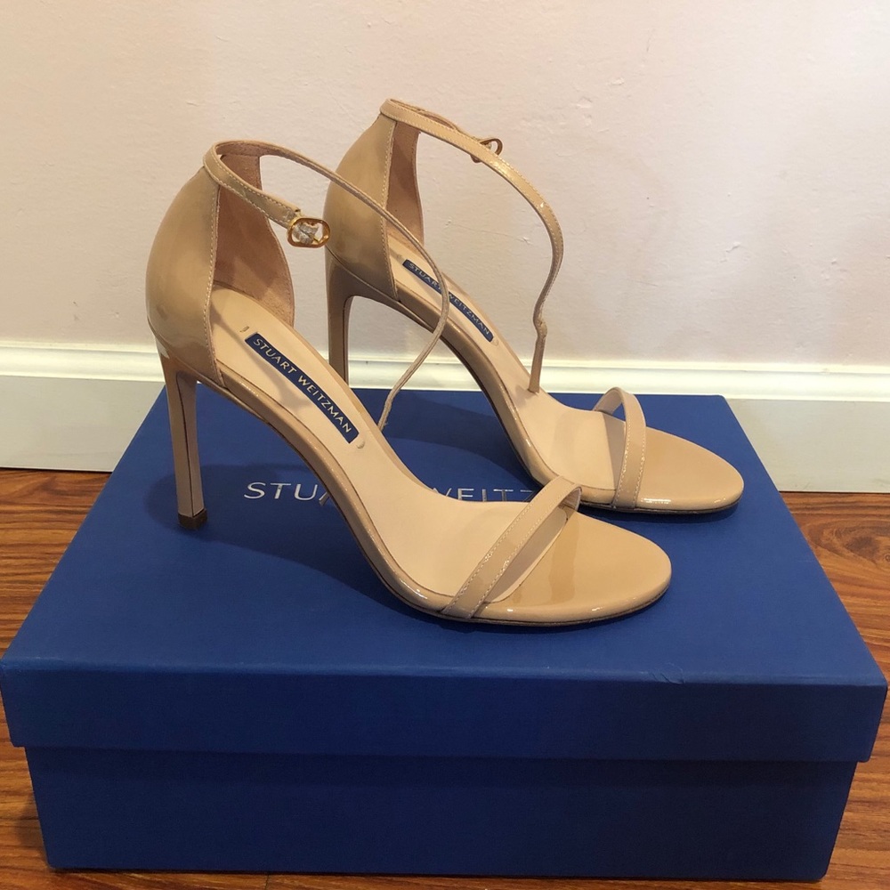Stuart Weitzman Sandals, Beige, 100mm, size 5.5